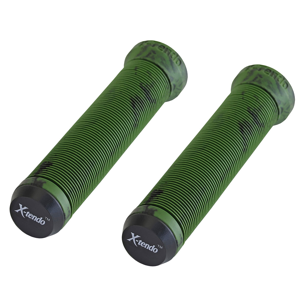 X-Tendo Grips 7/8 long 135mm W/Plug Green/Black.